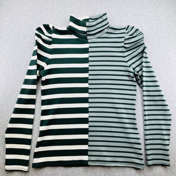 Veronica Beard Tops - Veronica Beard Colorblock Cedar Turtleneck Size L in Forest Ivory  Long Sleeve